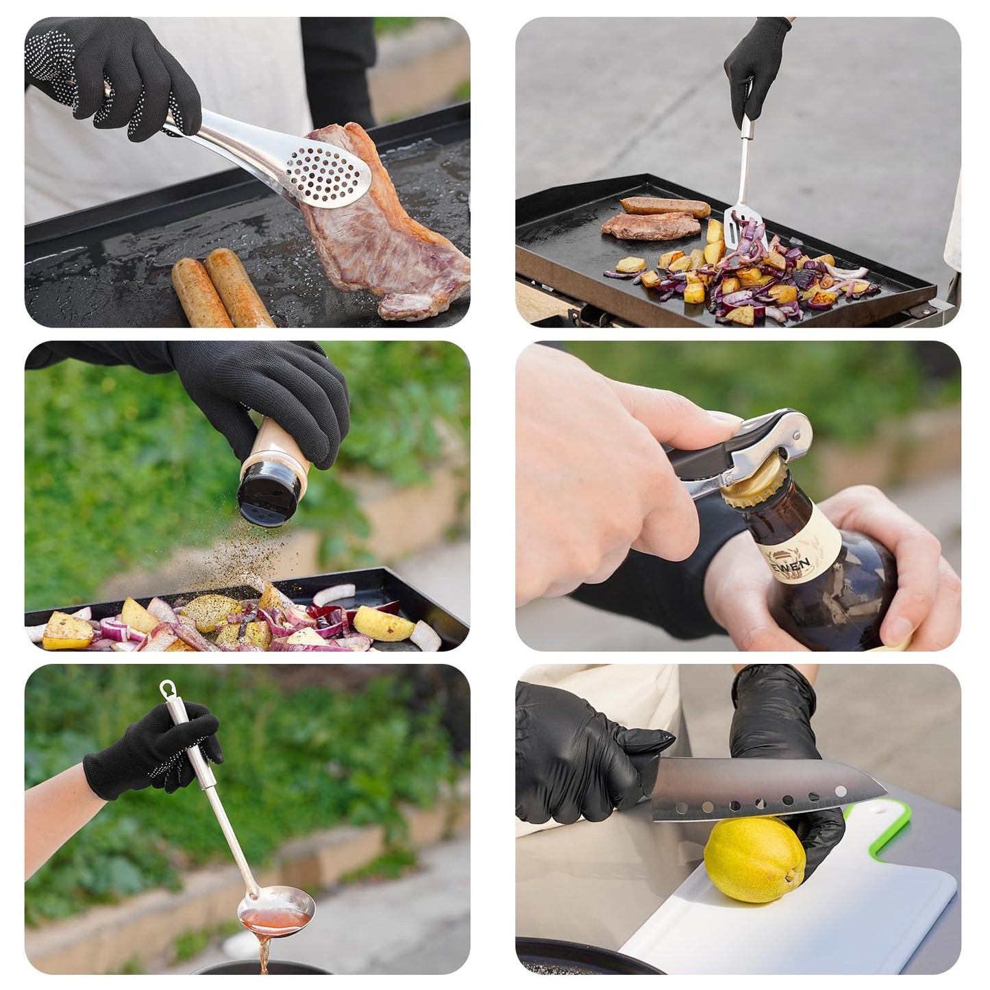 ONLYFIRE OUTDOOR LIVING Portable Camping Utensil Set, 16 Piece Cookware Kit, Outdoor Cooking and Grilling Utensil Organizer Travel Set Perfect for Picnic, RV, Tailgating, Camping, Hiking, CT606