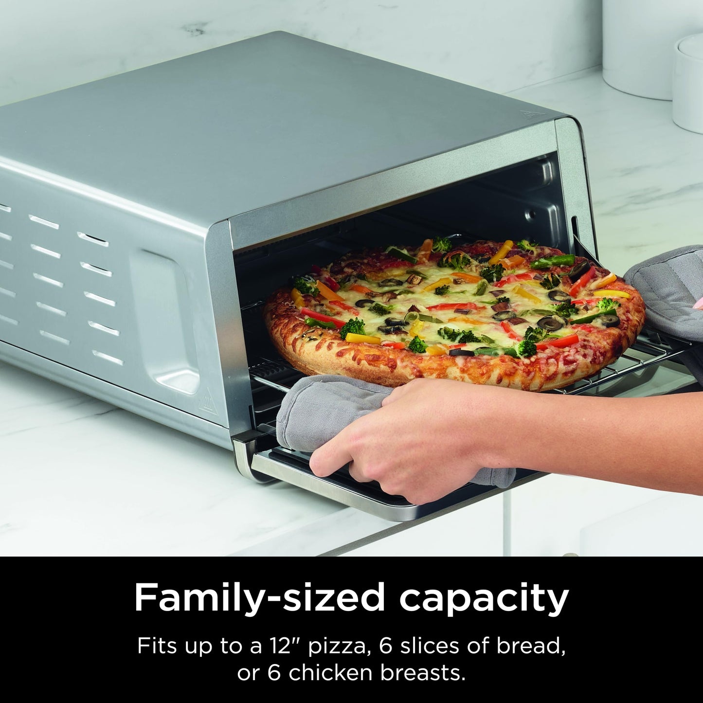 Ninja Air Fryer Toaster Oven Combo | 8-in-1 Functionality | Flip Up & Away for Storage Space | Air Fry Basket, Sheet Pan, Wire Rack & Removable Crumb Tray |1800 Watt | Stainless Steel | SP151