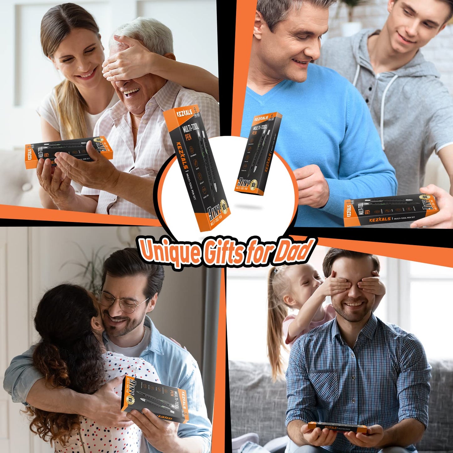 KEZKALS Fathers Day Mens Gifts for Husband Dad, 9 in 1 Multitool Pen Set Gifts for Men, Fathers Day Gift from Daughter Wife, Dad Gifts for Fathers Day, Anniversary Birthday Gifts for Men, Cool Gadgets
