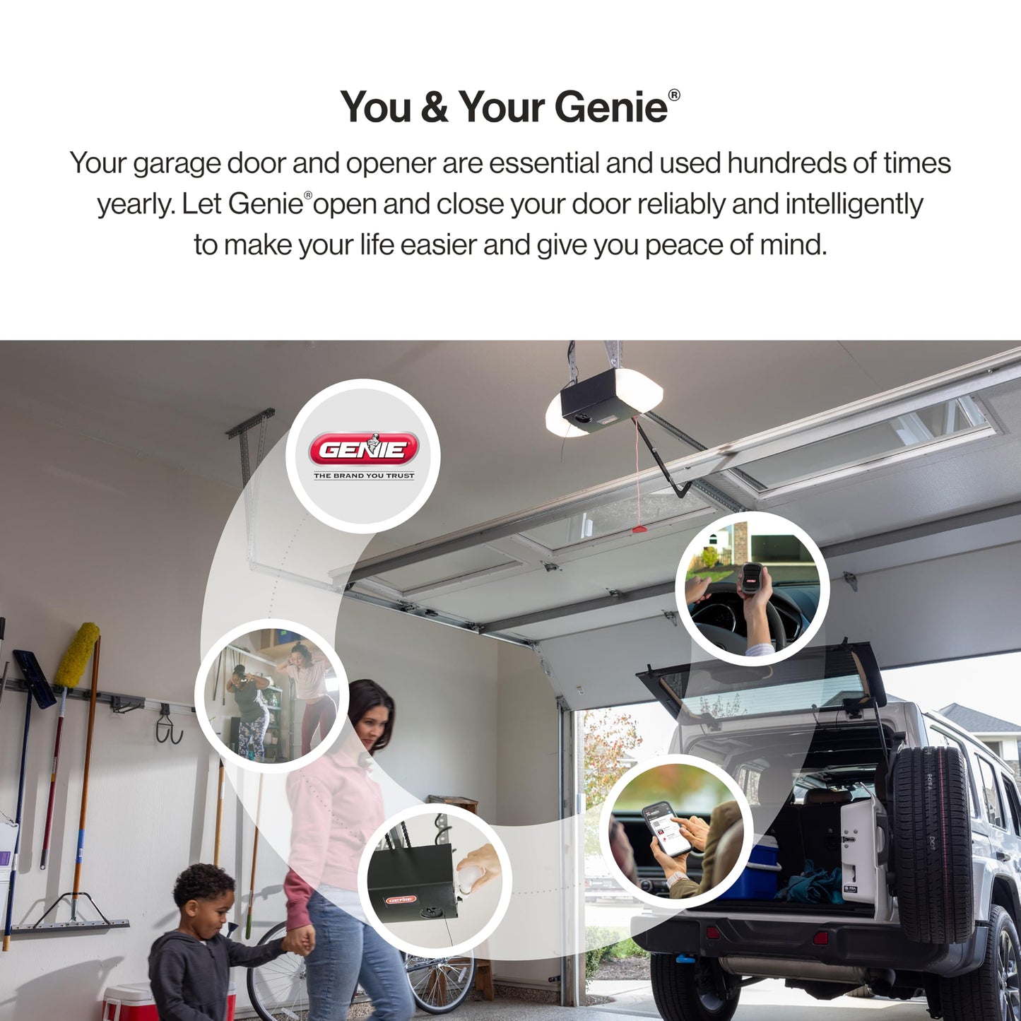 Genie Chain Glide Connect Essentials Smart Garage Door Opener - Reliable Chain Drive Opener With LED Lighting- Compatible with Alexa, SmartThings, Brilliant Smart Home