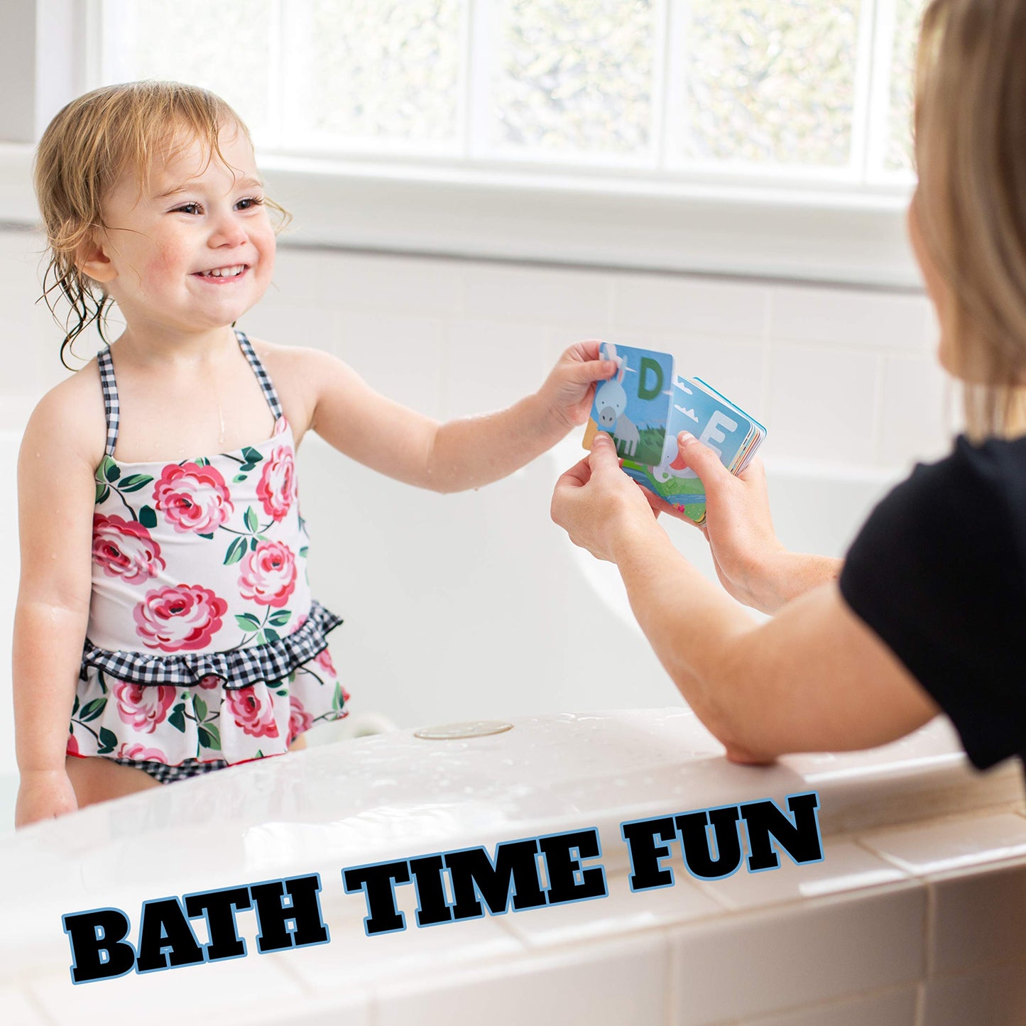 SplashEZ Bath Toys Flash Cards for Toddlers, 26 Alphabet Letters & Animal Words, Baby Bath Books, Waterproof - ABC for Preschool & Kindergarten, ABCs Toddler Toys - Letter Picture Recognition