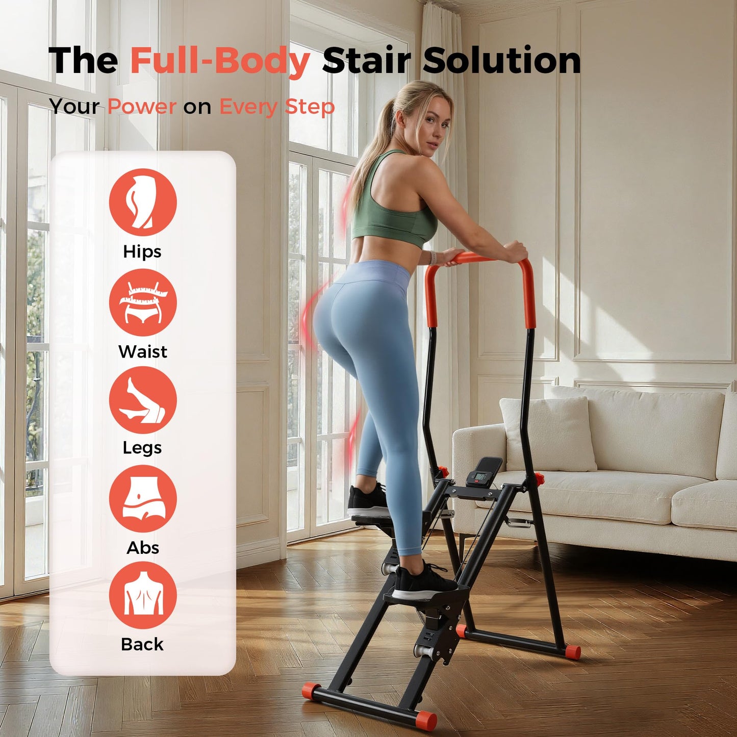 Steppers for Exercise at Home, 2.0 Step Machine 3-Level Adjustable Resistance, Stair Climber for Full Body Workout with Extra-Large Non-Slip Pedals, Holds Up to 350 lbs, Ideal for Women Men (Black)