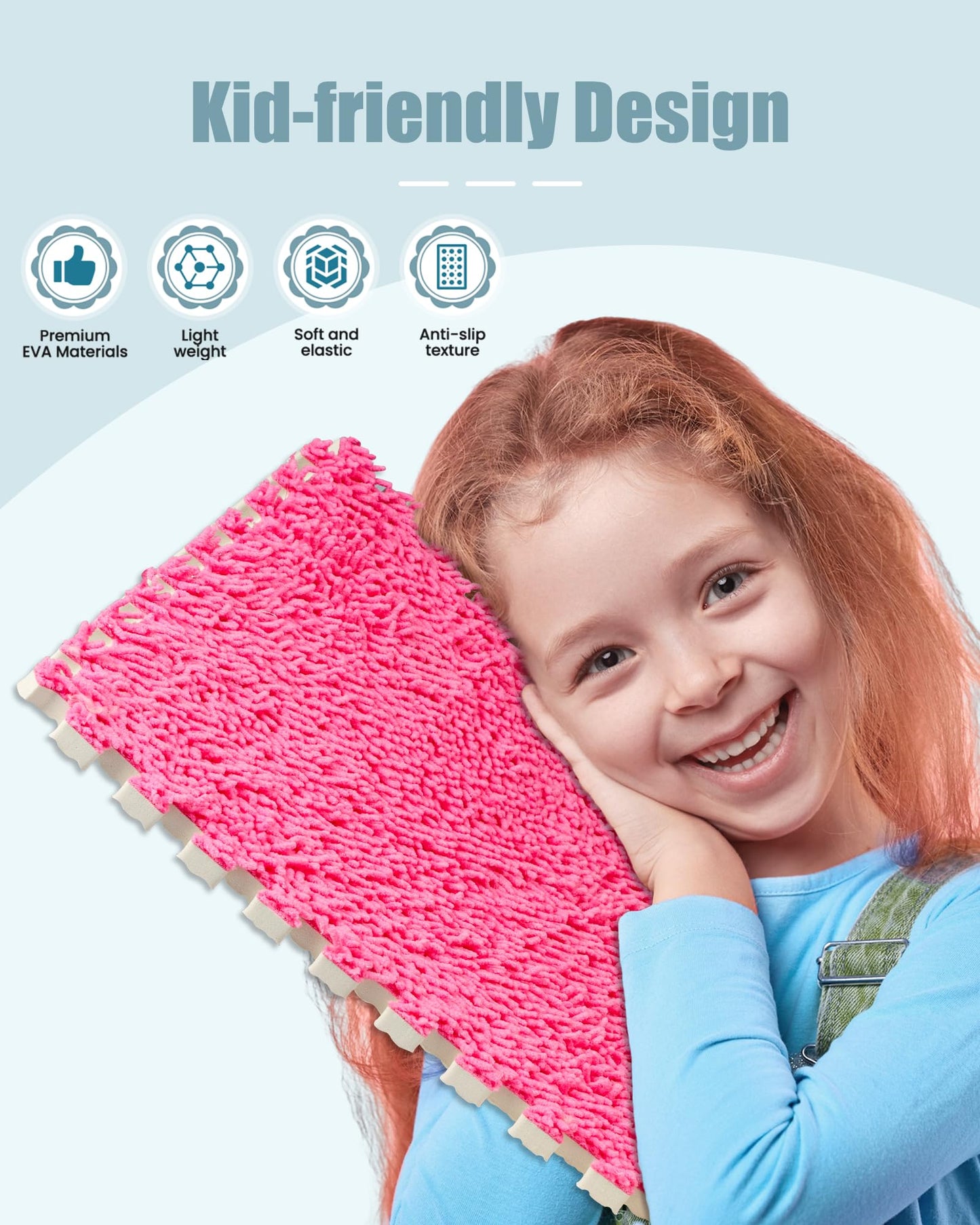 MOTGOM 12 Set Sensory Floor Tiles - Textured Sensory Mats, Interlocking Sensory Rug Sensory Toys for Autistic Children Kids Baby Toddler Multi Sensory Exploration, Tactile Play, Fidgeting Activity