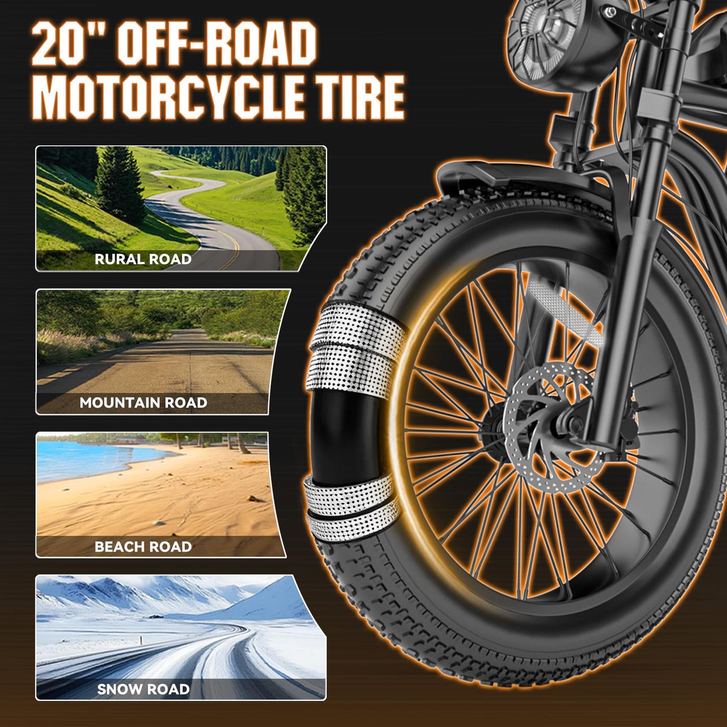 ASKGO Electric Bike for Adults, 2400W Peak Motor, 32MPH & 100 Miles, 48V 20Ah Large Battery, NFC & Password Unlock, 7 Speed Electric Dirt Bike, Dual Suspension & Brakes, 20" Fat Tire Off-Road Ebike
