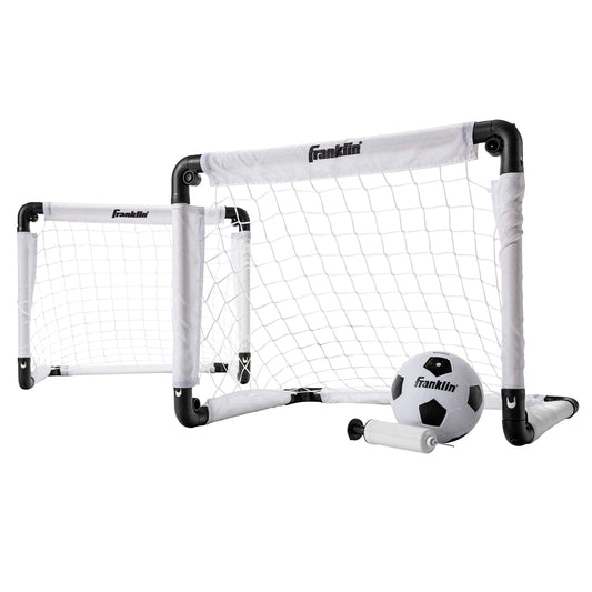 Franklin Sports Kids Mini Soccer Goal Set - Backyard/Indoor Mini Net and Ball with Pump - 22" x 17"