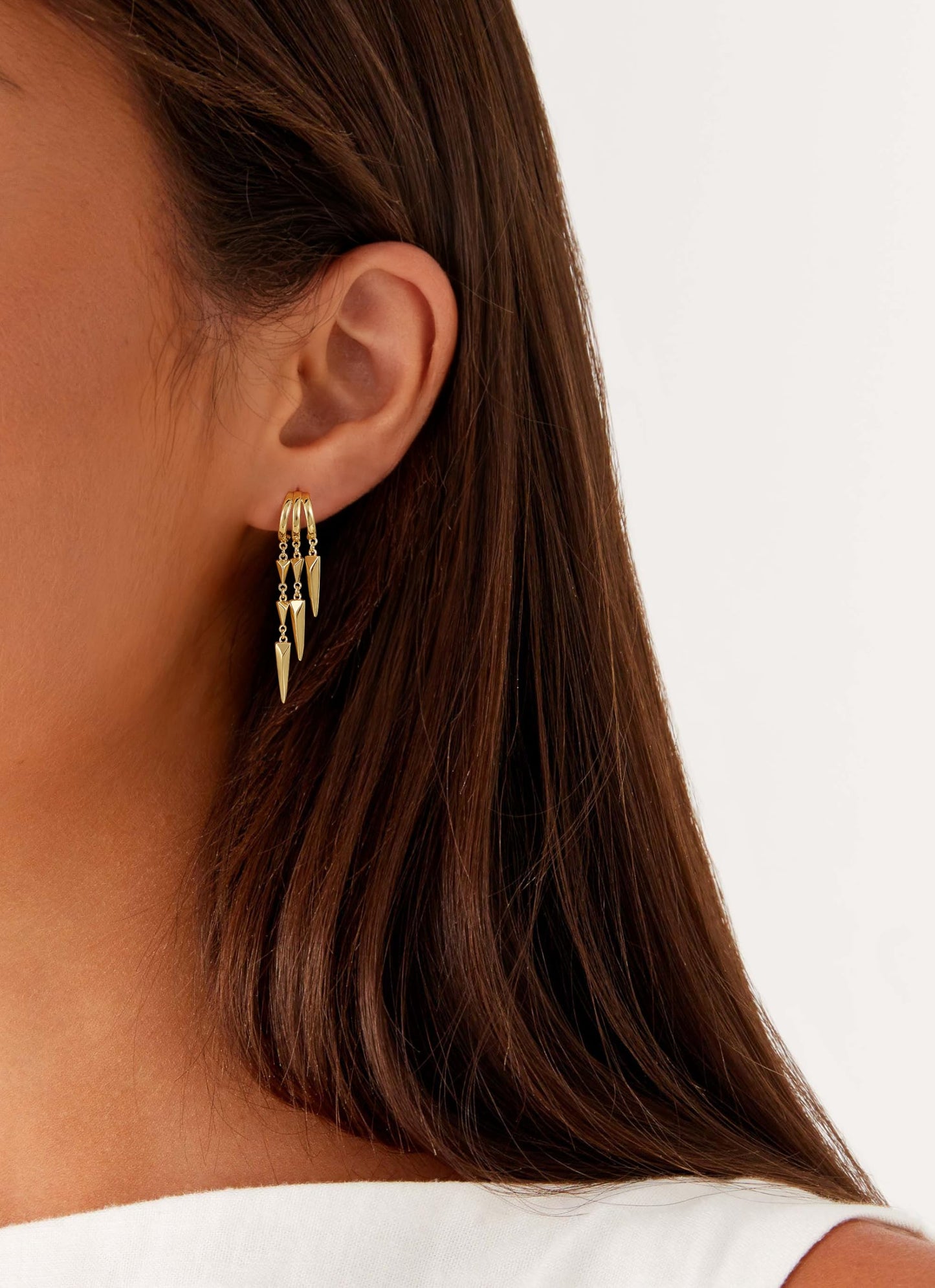 Freekiss Gold Hypoallergenic Stud Dangle Earrings for Women, Dainty Minimalist Long Drop Illusion Huggie Hoop Earrings Set, Simple 14k Gold Plated Womens Jewelry