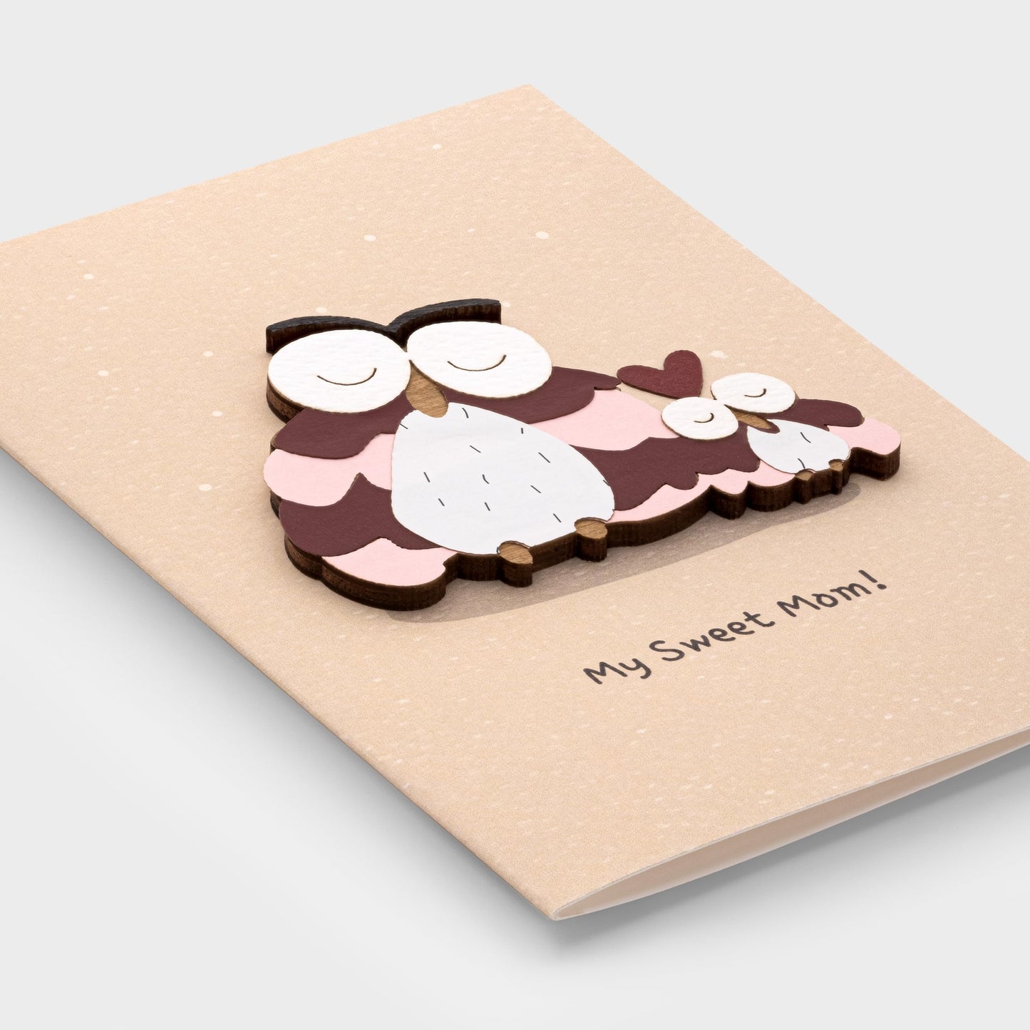 PESKOVOI Handmade Greeting Card with Premium 3D Wooden Design – Set of 5 Gift Cards with Kraft Envelopes – Ideal for All Occasions: Mother's Day, Weddings, Anniversaries, Birthdays, Love Notes & More