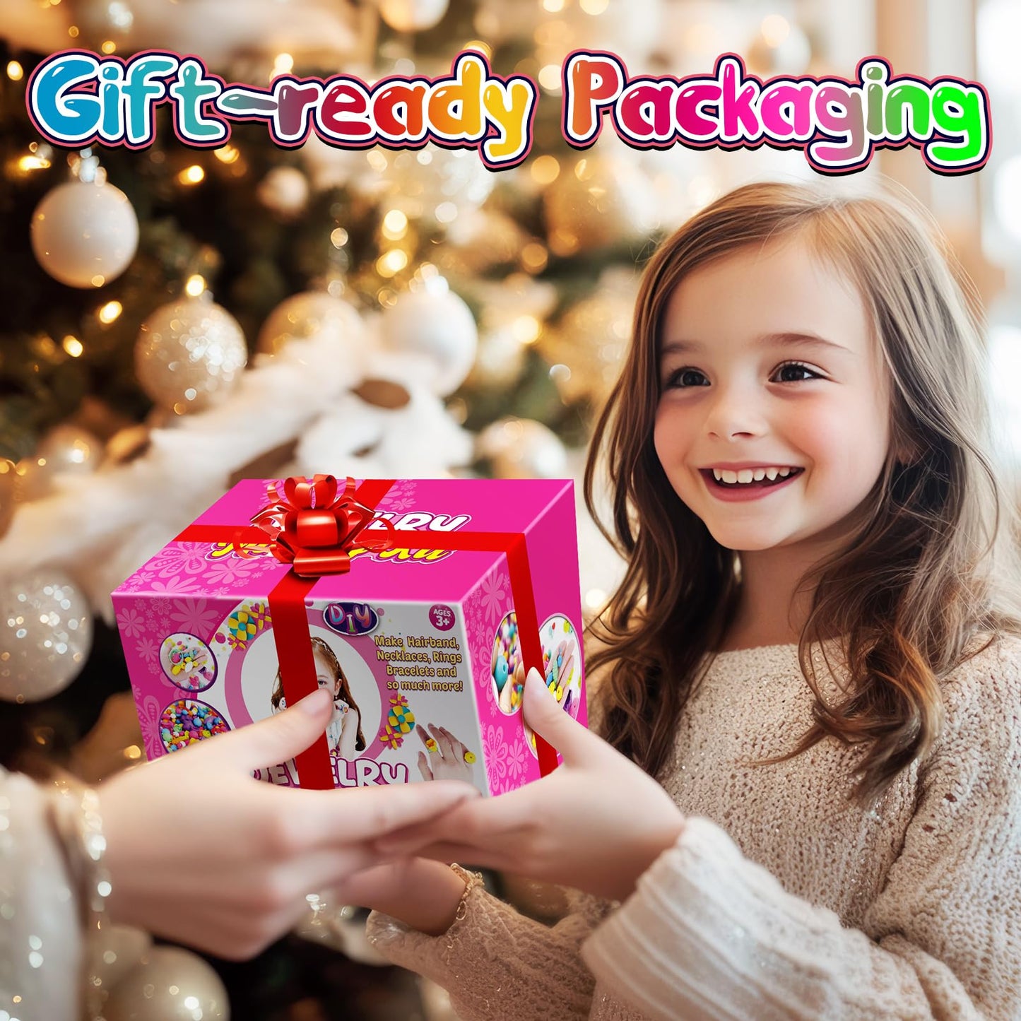 FUNZBO 520+ Snap Pop Beads - Jewelry Making Kit, Arts and Crafts for Kids Ages 4-8, Toys for 3 4 5 6 Years Old Girls Birthday Gifts Ideas, Bracelet Necklace Ring Set for Little Girls