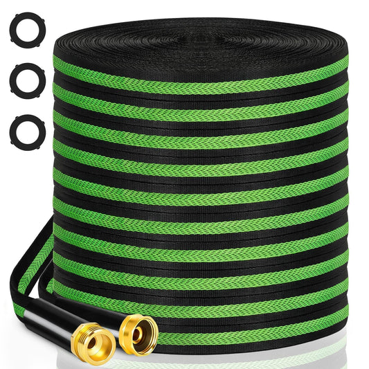 VIONMI Garden Hose 25 ft Flexible Non-Expandable Water Hose Kink-Free Lightweight Leak-Proof High Pressure Durable Outdoor Portable Fabric Hoses Pipe with 3/4” Sturdy Fittings for Yard Lawn Car Wash