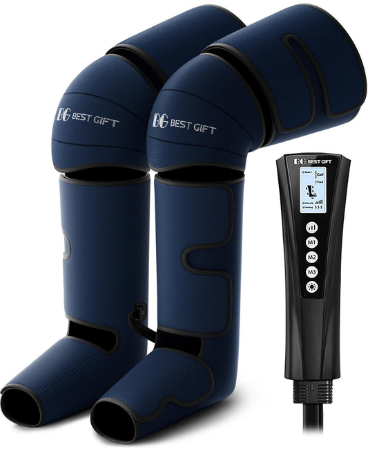 Gifts for Dad Mom Men Women Christmas Mothers Day, Fathers Day, Air Compression Massager with Heat for Foot, Leg, Calf, Thigh, Knee, Helpful for Vericose Veins, Muscle Fatigue, Cramps, Swelling, Edema