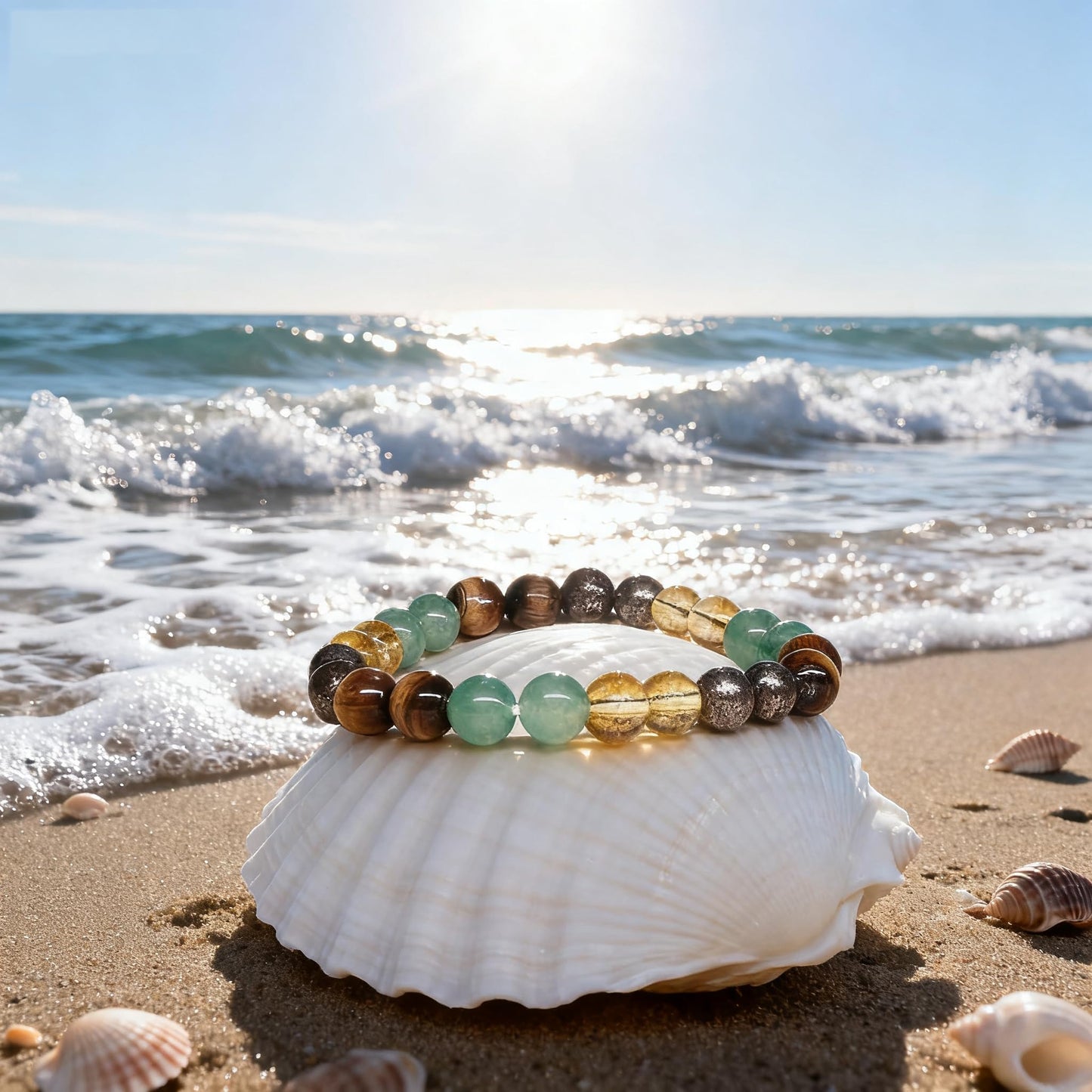 Adjustable Crystal Money Bracelets for Women Aventurine & Tiger-Eye Stone Beaded Bracelet Wealth Attraction Feng Shui Good Luck Elastic Bracelets Natural Healing Protection Jade Spiritual Jewelry(Tiger's Eye Mixed Color)