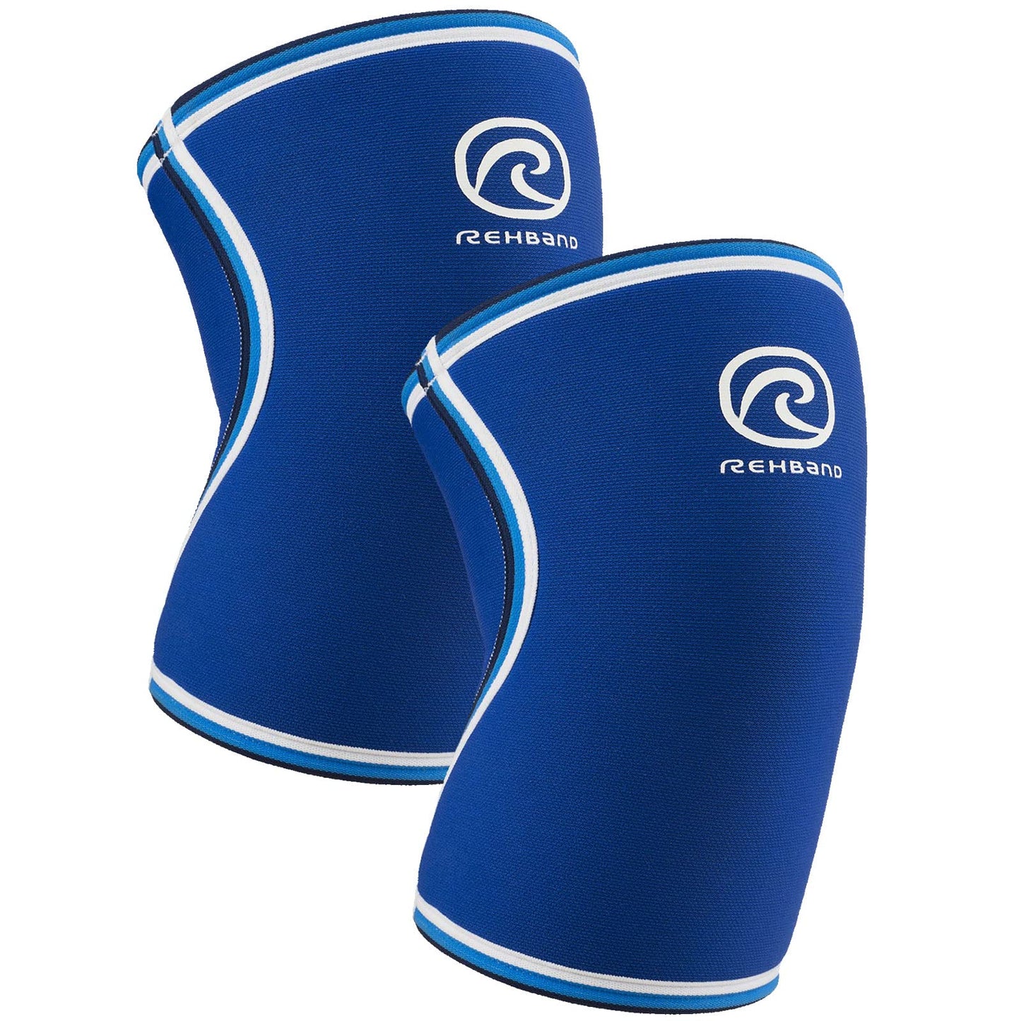 Rehband Classic Knee Sleeve for Strength Training - 7mm Neoprene Knee Brace Competition, Weightlifting, Flexible & Non-Slip Knee Support for Men & Women with anatomic shape, Colour:Blue - 1 Pair, Size:Small