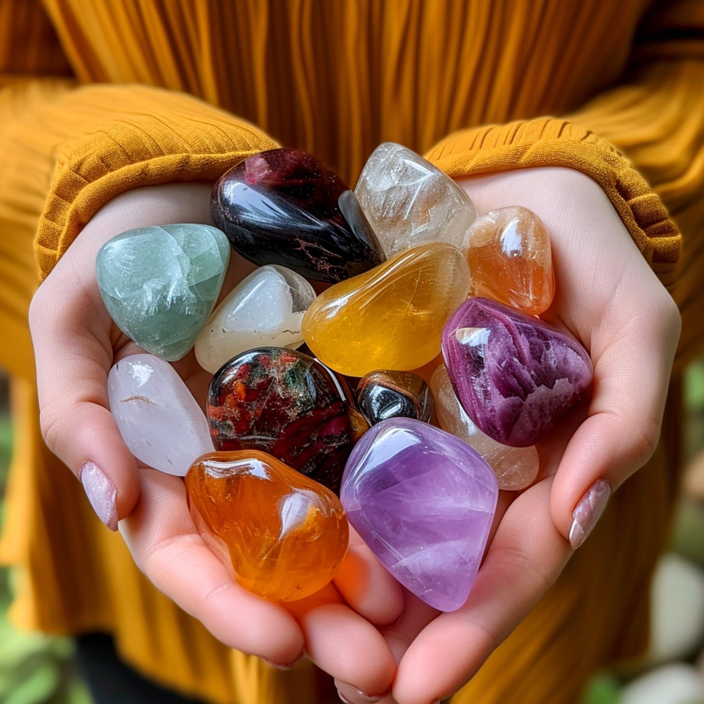 Super Large Polished Ocean Jasper Healing Crystal Stone – 1 Pc 1.2" Worry Stone for Anxiety, Pocket Palm Gemstone, Handpicked Natural Tumbled Rock for Meditation, Reiki, Chakra, Home Decor
