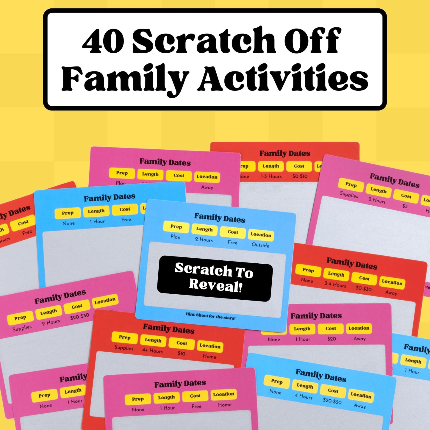 Happy Duo Family Dates 40 Scratch Off Cards – Summer Activities for Kids & Tween – Family Games for All Ages from Kids