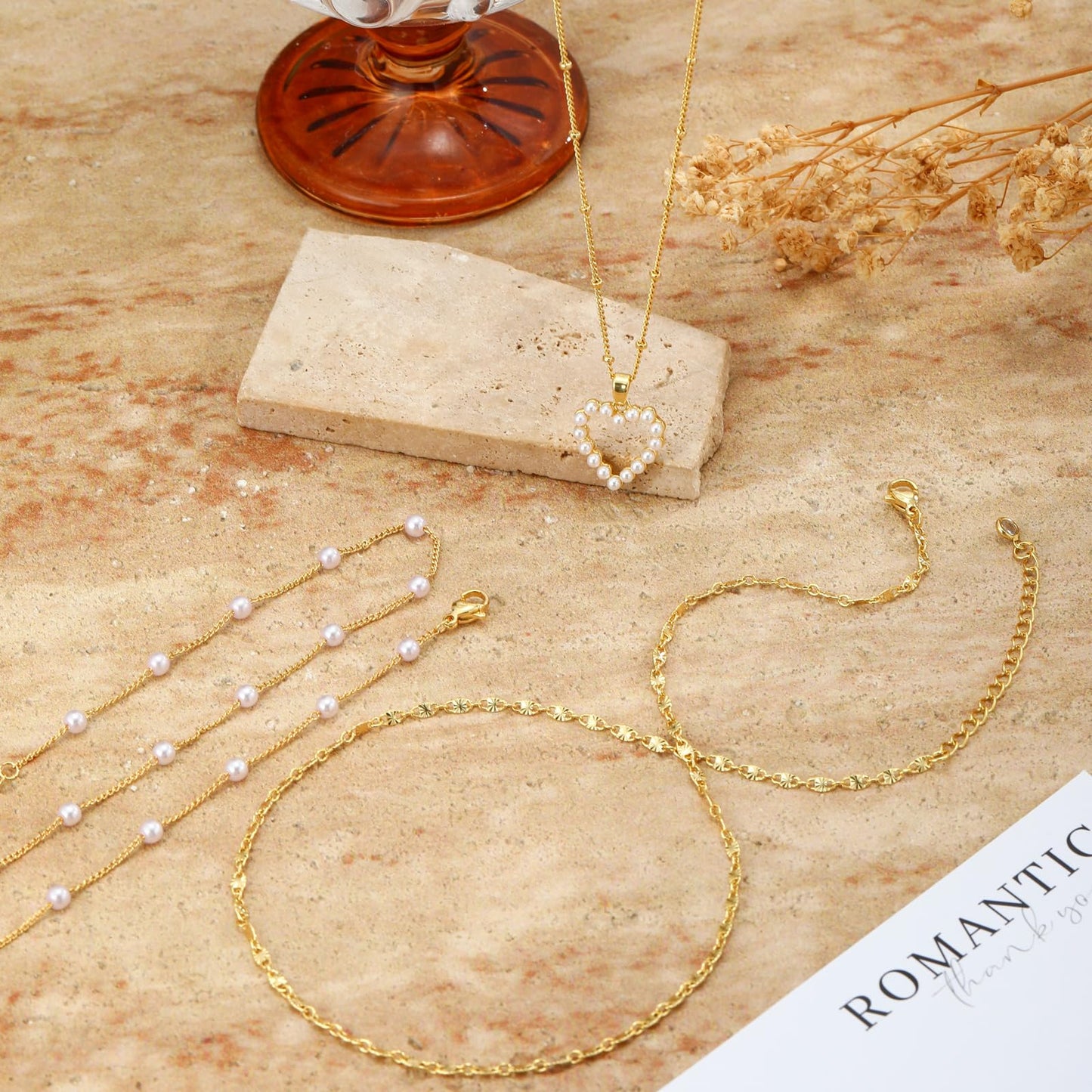 MFRYK Gold Necklaces for Women,14K Gold/Silver Plated Choker Layered Necklace Dainty Pearl Disc Cross Circle Heart Pendant Chain Stackable Necklaces, Multilayer Jewelry Set Gifts for Women