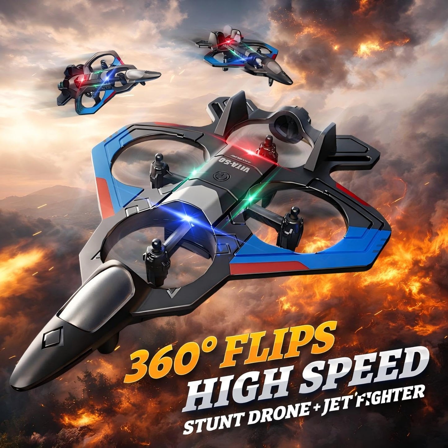 BEACONDESI RC F35 Fighter Drone for Kids, Remote Control Airplane with Altitude Hold, RC Jet Drone Toy with LED Lights, Easy to Fly RC Airplane for Beginners Boys Girls Green