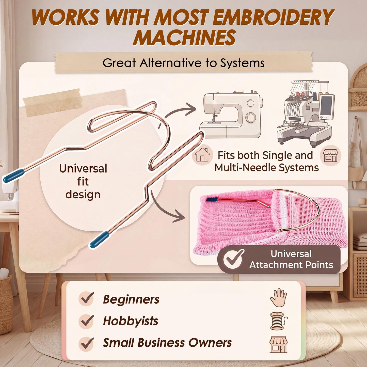 Boao Sock Hoop for Embroidery Machine – 3PCS Embroidery Hoops Kit (2 Adult + 1 Kids), Easy Hooping Aid for Socks, Embroideries Hoop Accessories for Socks, Sleeves & Embroideries Machine