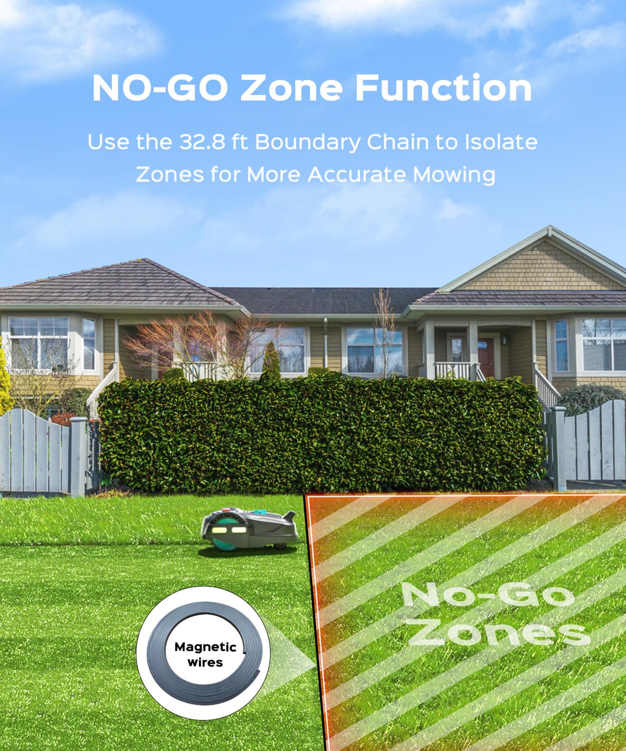 YARDCARE New M800Plus Robot Lawn Mower, GPS & 3D Vision, APP Control, Obstacle Avoidance, Auto-Charging, Bow-Shaped Mowing for Lawns up to 8611 sq.ft (1/5 Acre), with 32.8 ft Magnetic Stripe