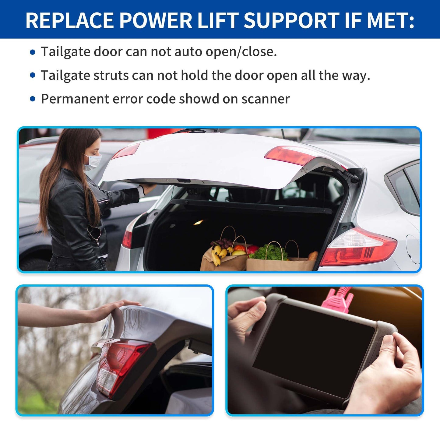 X AUTOHAUX Rear Left Right Tailgate Power Lift Support for BMW X6 F16 F86 2014-2019 Liftgate Power Hatch Shock Strut No.51247434043 Electric Trunk Power Liftgate Actuator 1 Pair