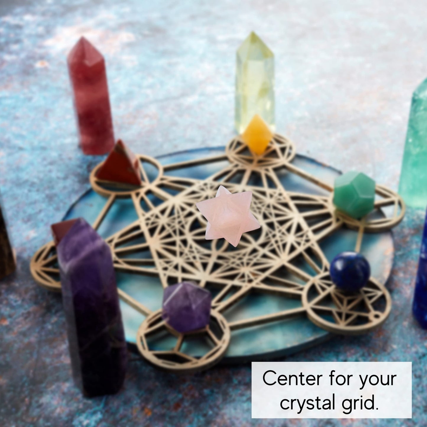 Amazing Gemstone Rose Quartz Merkaba Crystal - 0.75 Inches Metaphysical Merkaba Star for Meditation - Energetic Tetrahedron Crystal and Healing Stones for Spiritual Growth and Healing (15-20mm)