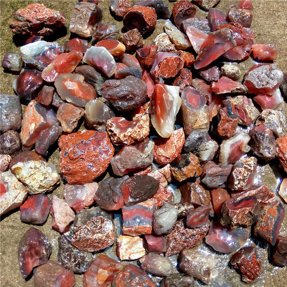Wixine 1Pcs 100g Natural Rough Carnelian Raw Stone Crystal Red Agate Mozambique