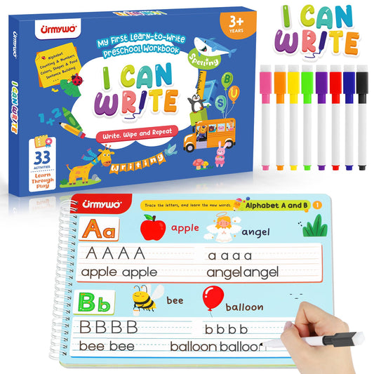 Preschool Learning Activities Kindergarten Workbooks, Toddler Alphabet Learning Educational Toys for 2 3 4 5 Year Old, Pre k Montessori Handwriting Practice, Tracing Activity Books for Kids Ages 3-8