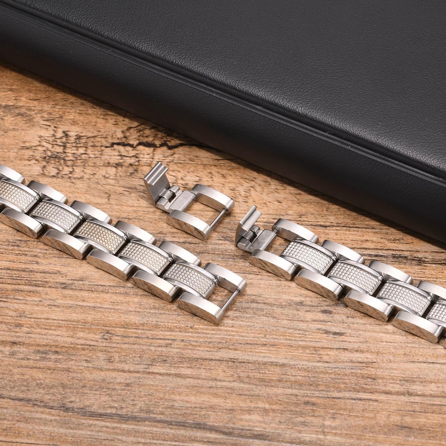 Free Custom Engraving Medical ID Bracelet Heavy Masculine Elaborate Men's Medical Alert Bracelet Wristband Jewelry for Dad Customizable & Waterproof,Silver