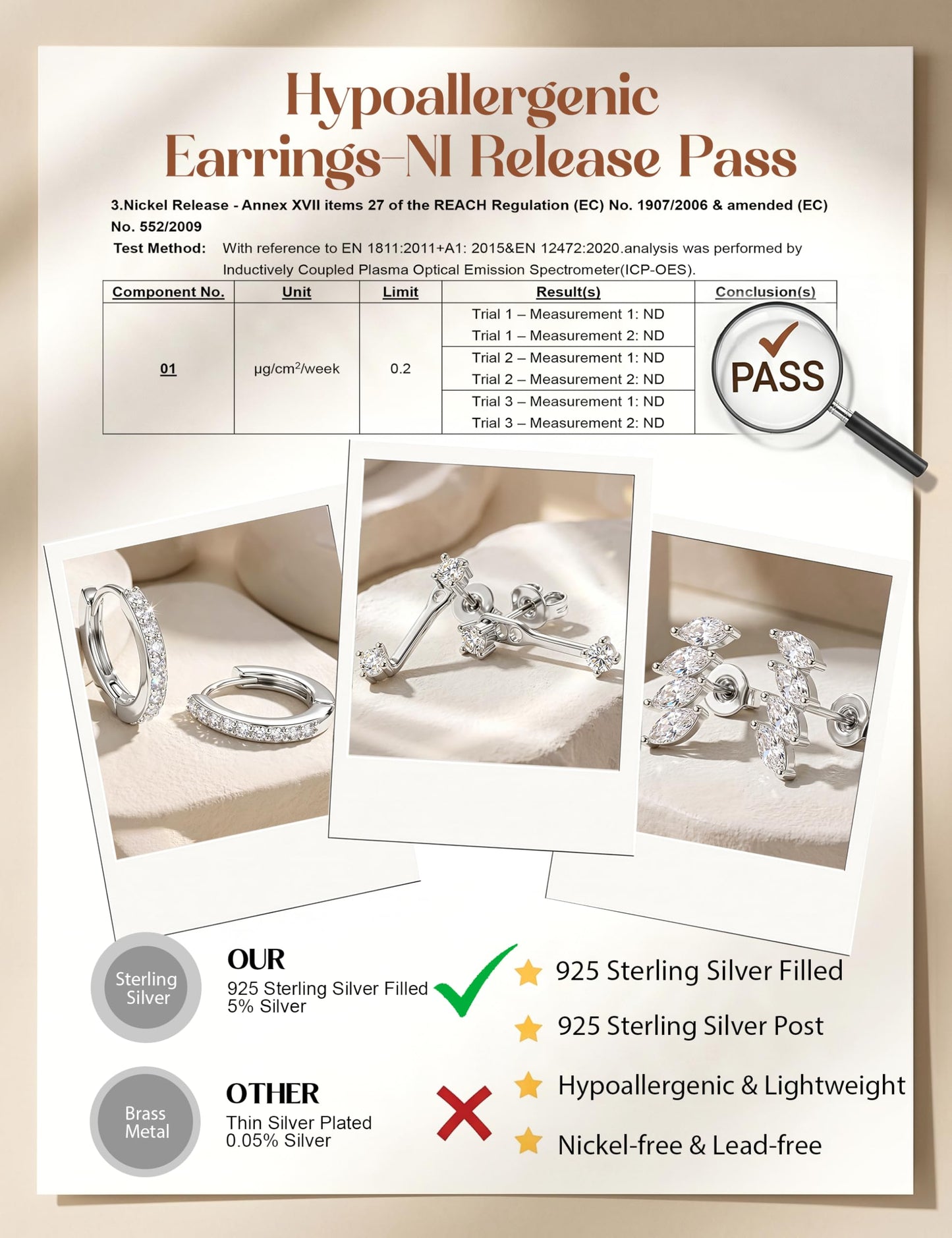 MILACOLATO 925 Sterling Silver Earrings for Women, Sterling Silver Filled Small Huggie Hoop Earrings Sets for Multiple Piercing Hypoallergenic Jewelry, CZ Cartilage Earrings Stacks Trendy Jewelry Gifts, 3 Pairs-E