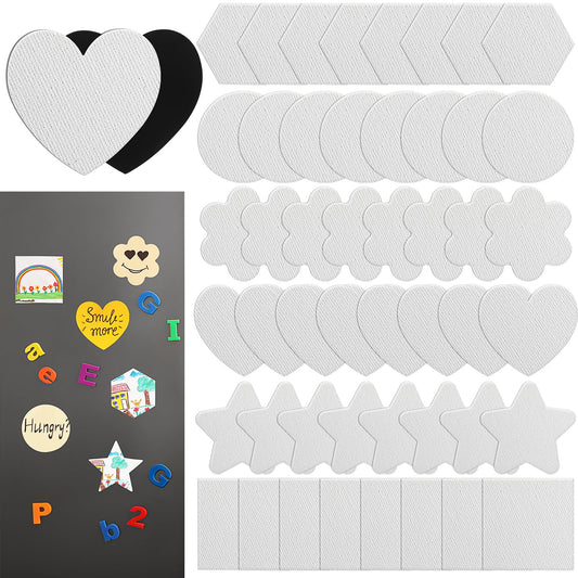 48 Pcs Magnetic Painting Canvas 3 Inch Mini Canvas Panels Magnetic Canvas Boards for Painting Blank Magnetics Locker Canvases for Fridge Magnetics Panel for Art Paints Crafts DIY Painting Decor