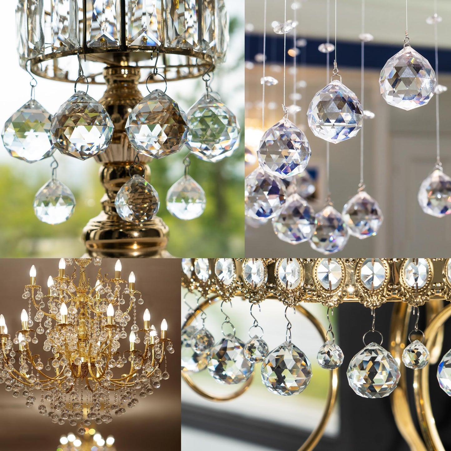 LOULIQIGIFT 24Pcs Clear Crystal Ball Prism 2026 Hanging Ornaments Chandelier Crystal Parts Rainbow Maker for Wedding Party Birthday Mothers Day Decoration (20mm)