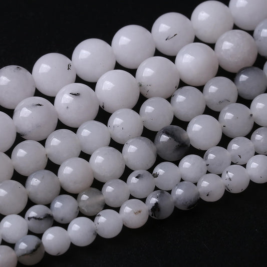32PCS 12MM Black Rutilated Quartz Stone Beads Energy Healing Beads for DIY Jewelry Bracelet Necklace Making for Jewelry Making 15Inch