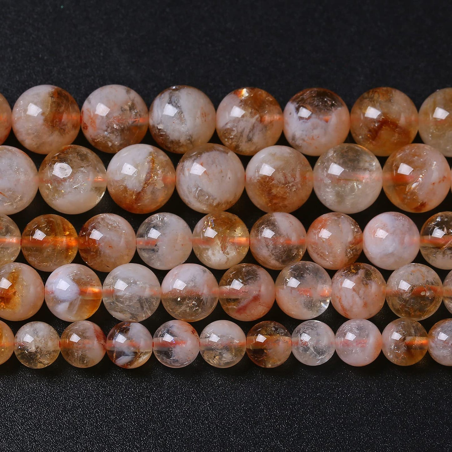 4MM 86PCS Natural Stone Citrine A Grade Quartz Crystal Loose Beads for Jewelry Making DIY Bracelet Necklace 1 Strand 15’’