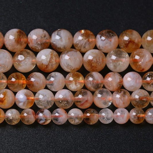 4MM 86PCS Natural Stone Citrine A Grade Quartz Crystal Loose Beads for Jewelry Making DIY Bracelet Necklace 1 Strand 15’’