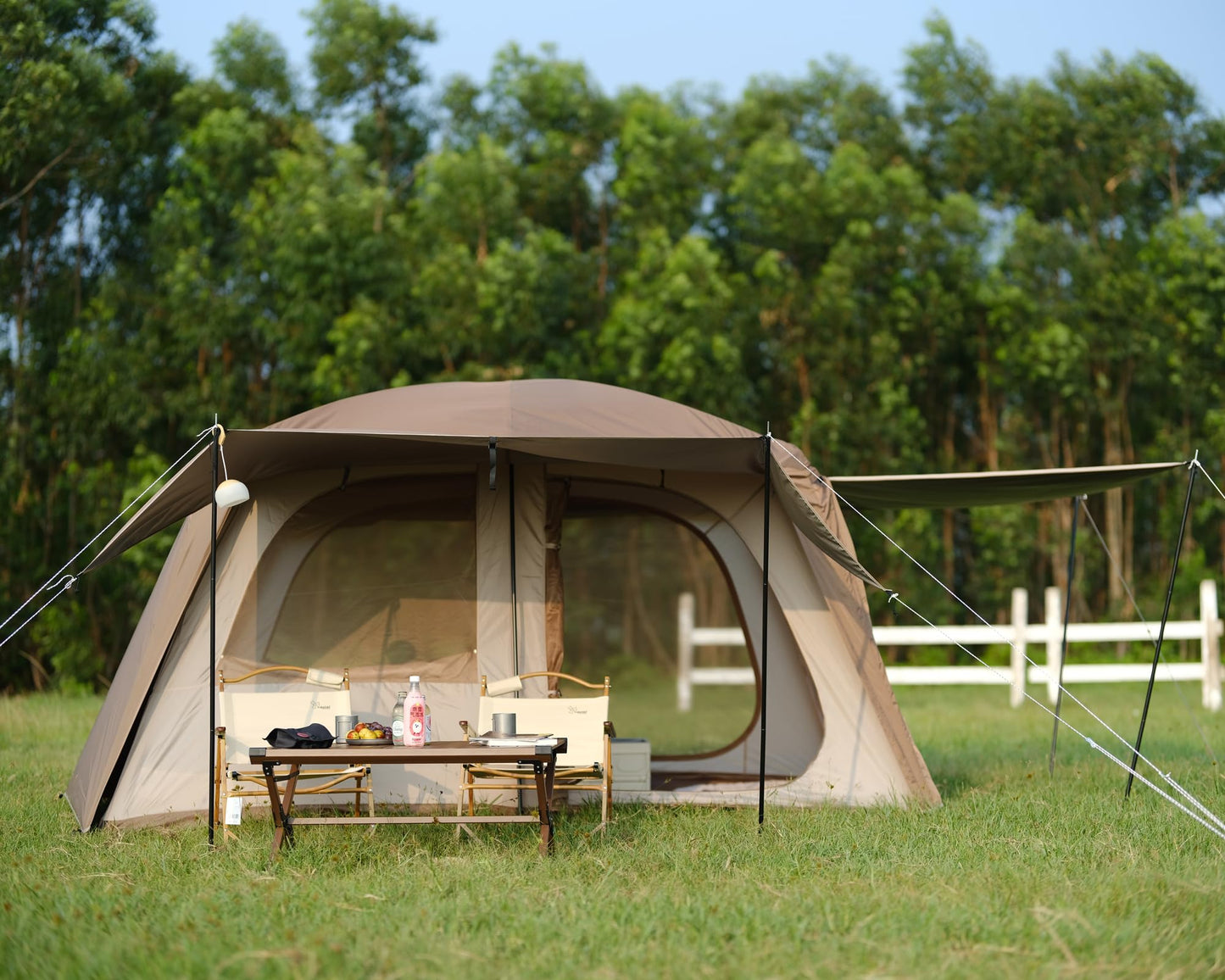 Vidalido 4-6 Person Camping Tent with 3 Door 2 Room Large Family Cabin Tents, Double Layer Waterproof Portable Glamping Tent, Big Tents for Outdoor Camping Hiking and Backpacking