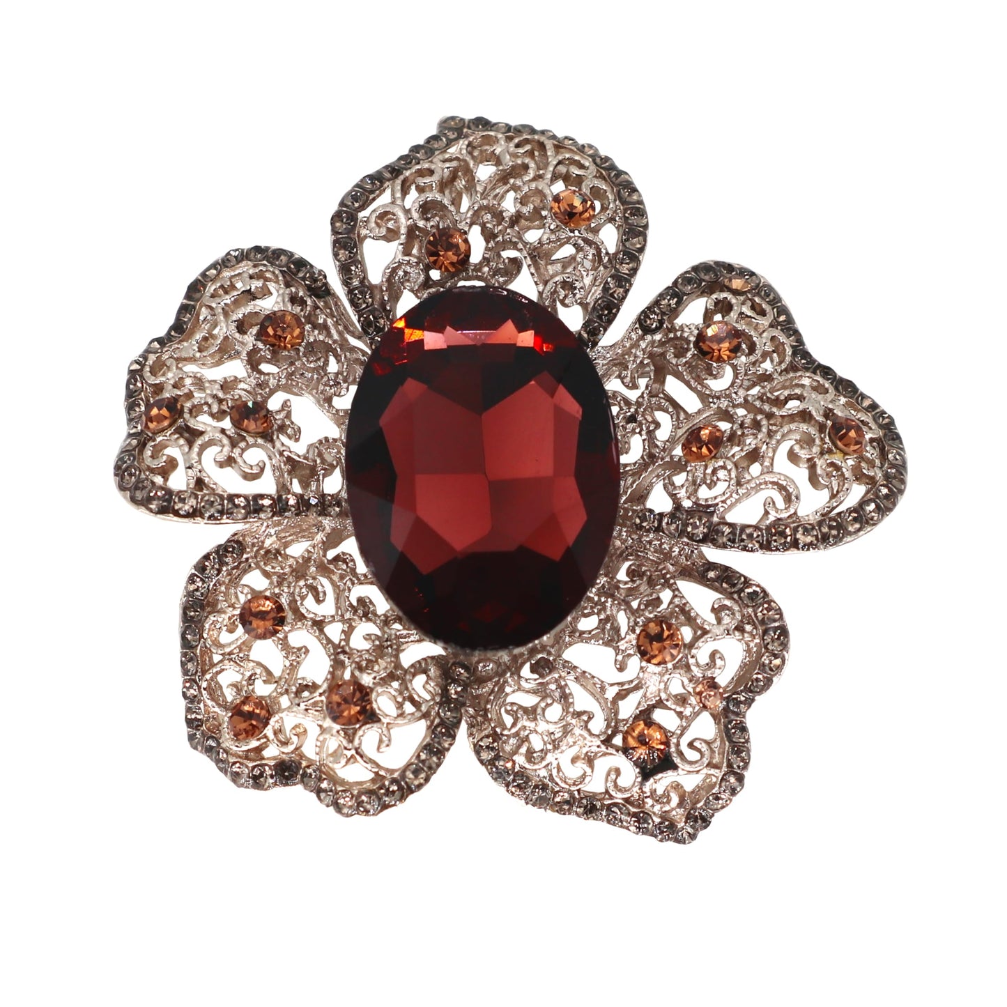 AUGTIGER Purple Flower Brooch Pins for Women Fashion Statement Jewelry