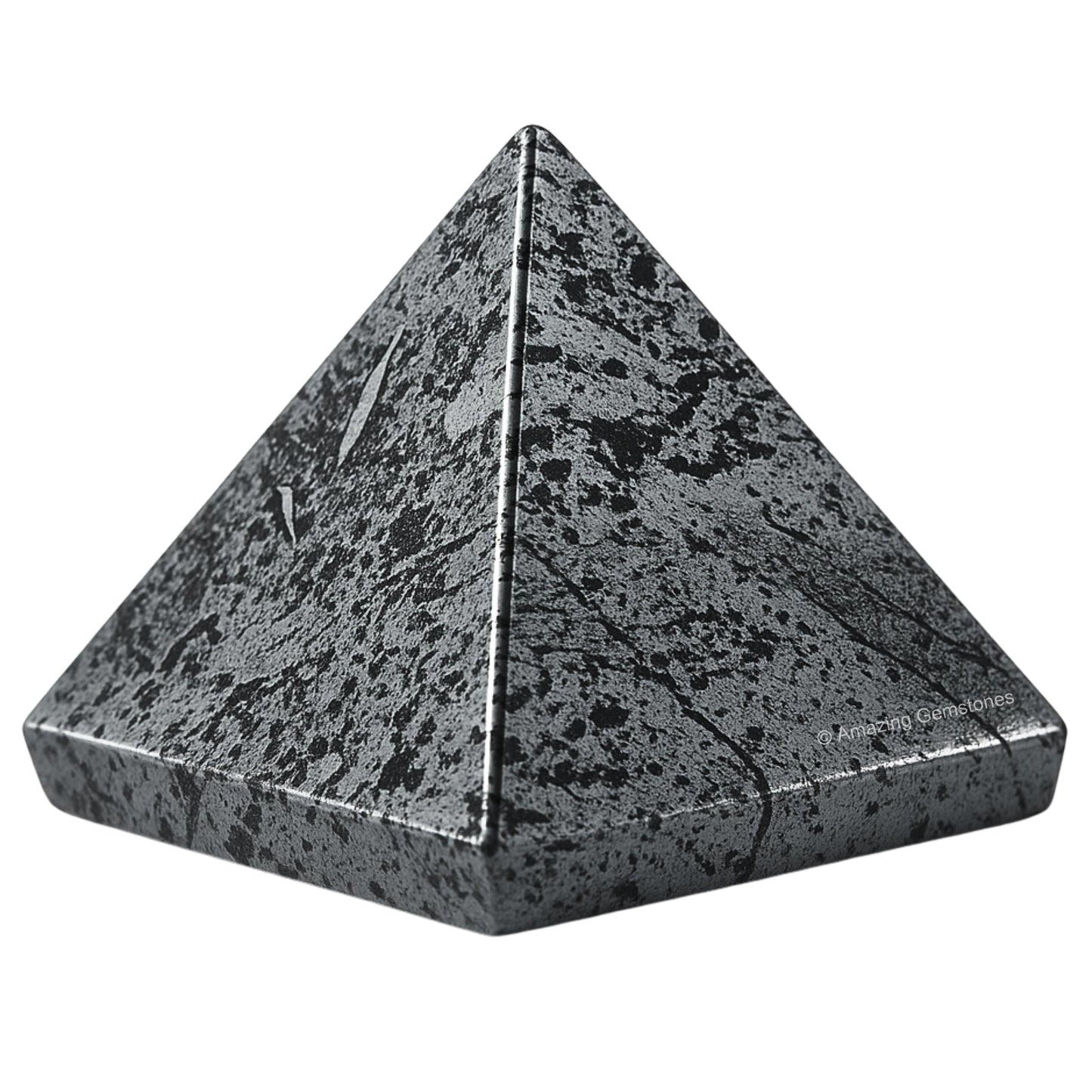 Amazing Gemstone Hematite Pyramid Crystal Healing Stones - 1.5" Great Pyramid Figurine of Natural Stone Pyramid for Meditation, Reiki, Chakra Balancing and Crystal Pyramids Grid