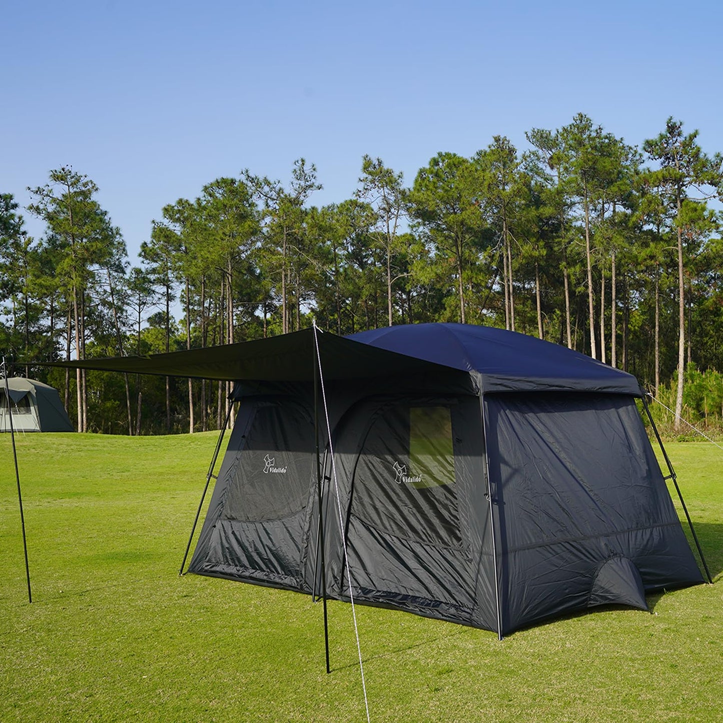 Vidalido Tents，3-4 Person Camping Tent with Extended Vestibule，Weather Resistant Family Tents with Breathable Mesh Windows，Easy Install Waterproof Outdoor Tent for Backpacking and Camping Hiking