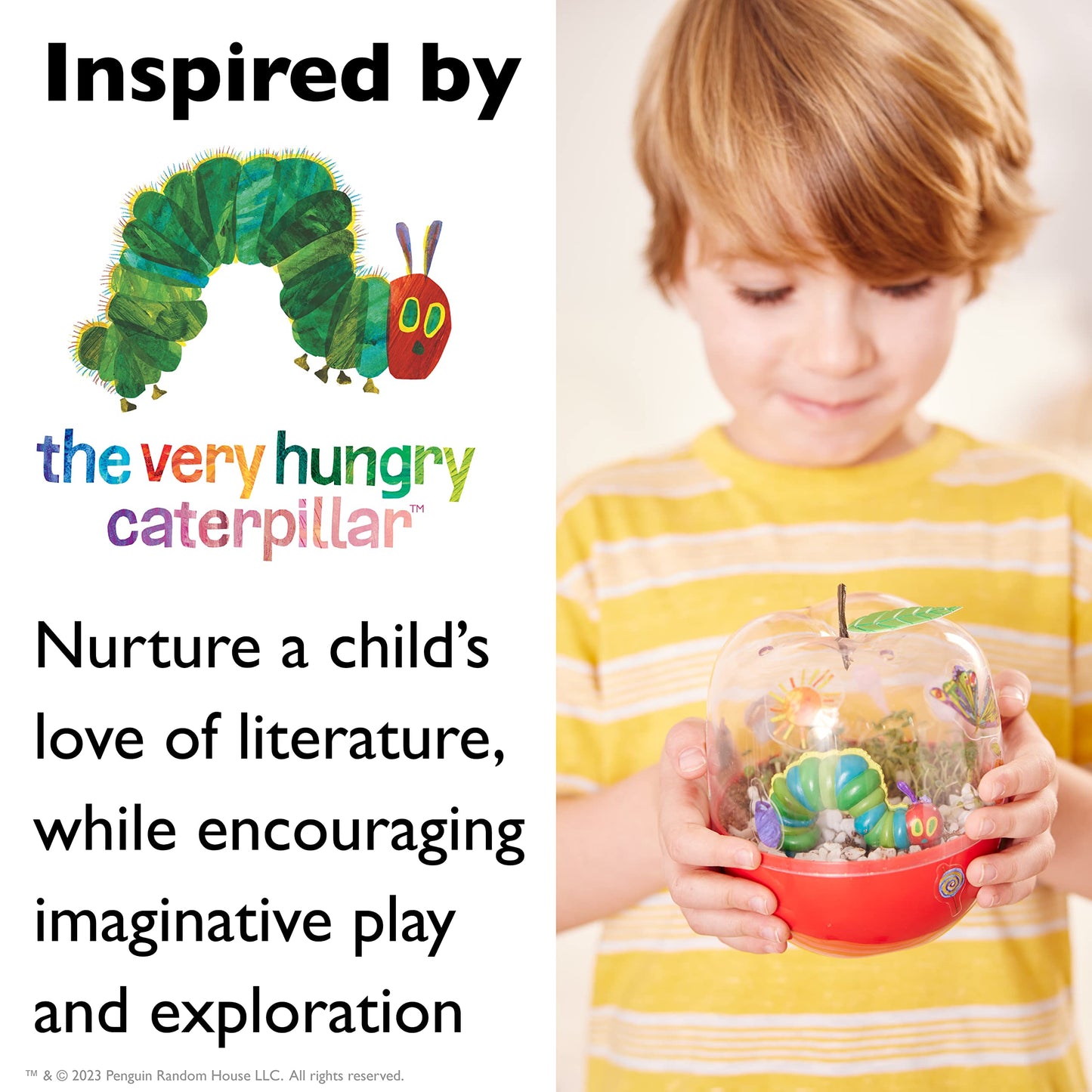 Creativity for Kids The Very Hungry Caterpillar: Ready to Grow Garden - Spring Crafts | Science Terrarium Kit Inspired from The World of Eric Carle Books, Education Gifts for Kids (Ages 6+)