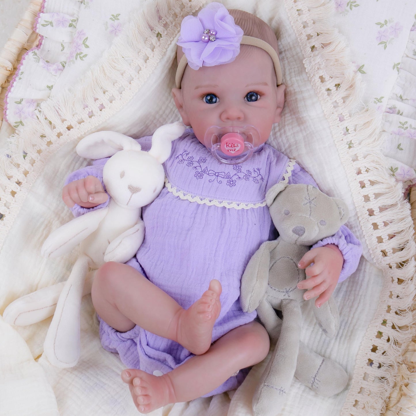 Milidool Lifelike Reborn Baby Dolls- 20Inch Cute Soft Vinyl Realistic Baby Doll Poseable Real Life Baby Dolls with Complete Accessories for 3+ Years Old Gifts