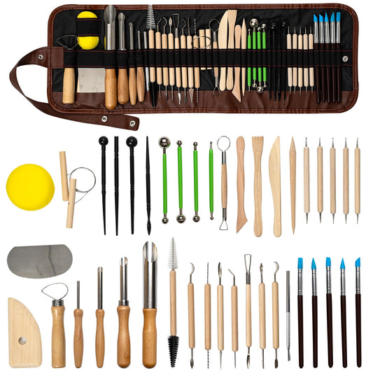 42 PCS Clay Tool, Clay Sculpting Tools Kit, Pottery Tools Can be Used for Stippling, Carving, Molding, and Shaping Clay Crafts, for Beginners, Hobbyists, Artists