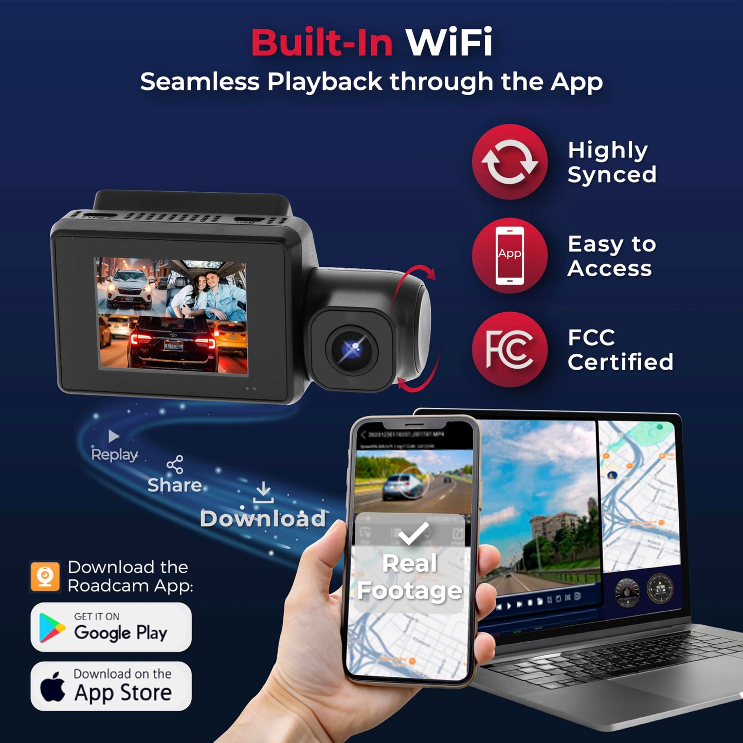 B+L USA 4K Premium 3 Channel Dash Cam with Sony STARVIS IMX Sensors 4K Front + 2K Rear + 1080P FHD Inside Dash Camera for Cars, Night Vision, WiFi, GPS, G-Sensor Safety, Free MicroSD 64GB Card