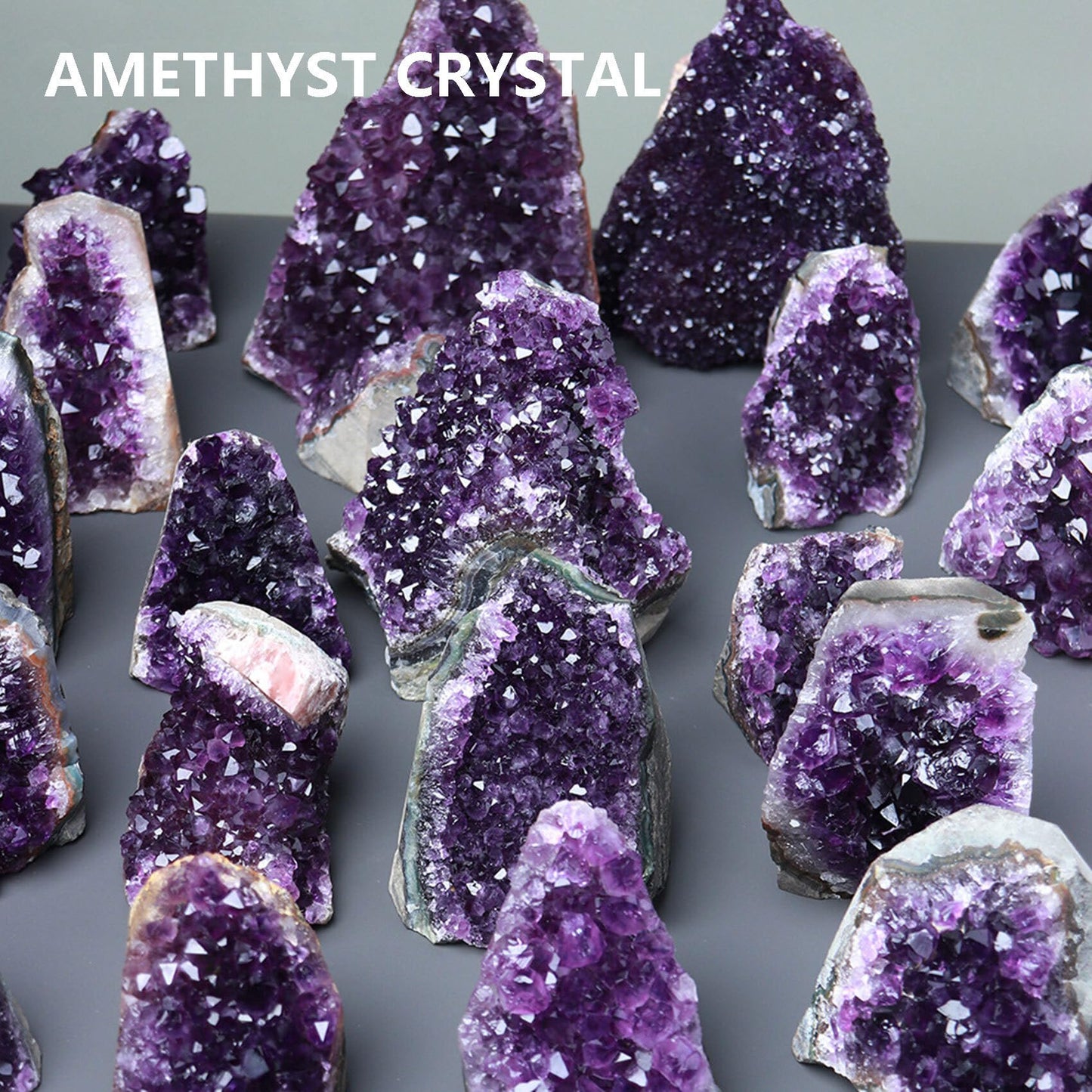 HIBCIGA Amethyst Cluster Crystal Quartz Amethyst Rock Raw Stone Purple Crystals Amethyst Geode Healing Crystals 10-11LB