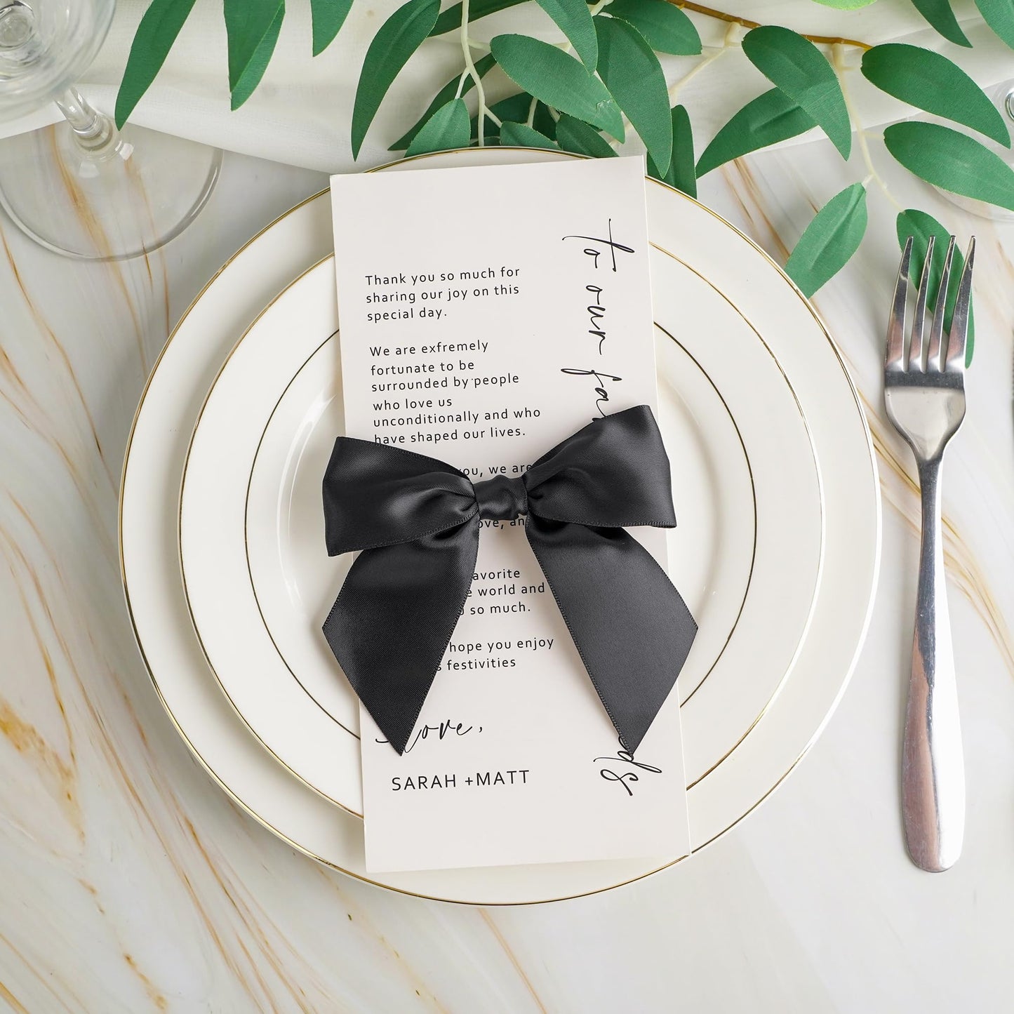 AIMUDI Black Satin Ribbon Twist Tie Bows for Treat Bags 4.5" Pre-Tied Black Bows for Christmas Tree Black Ribbon Bows for Crafts Premade Bows for Gift Wrapping Baby Shower Party Favors - 36 PCs