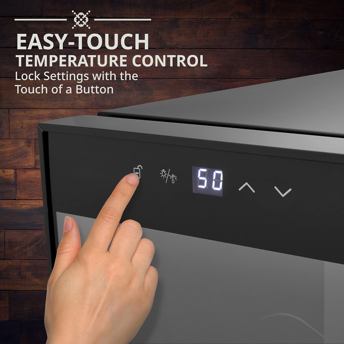 Ivation 18 Bottle Compressor Wine Cooler Refrigerator w/Lock | Large Freestanding Wine Cellar For Red, White, Champagne or Sparkling Wine | 41f-64f Digital Temperature Control Fridge Glass Door Black