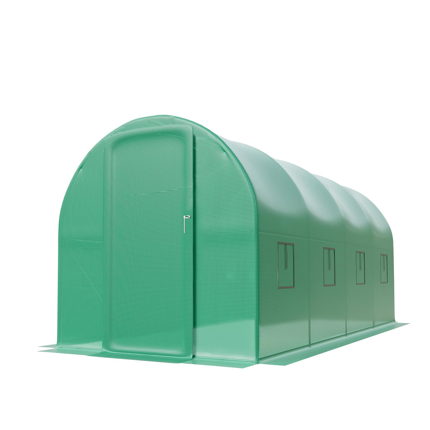 15X7x7 Ft Large Walk in Outdoor Greenhouse with Swing Door & 8 Mesh Windows, Plant Green House with Reinforced Galvanized Steel Frame & Durable PE Cover, Greenhouses for Outdoors Backyard Planting