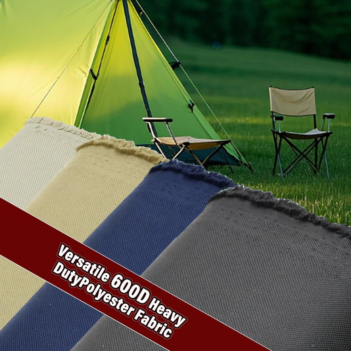 K-Musculo 600D Fabric by The Yard, 58" W 600D Upholstery Polyester Material, Indoor Outdoor Water Resistant Fabric for Chair Cushion Furniture Cover Sewing DIY Cloth, 3 Yard Navy Blue