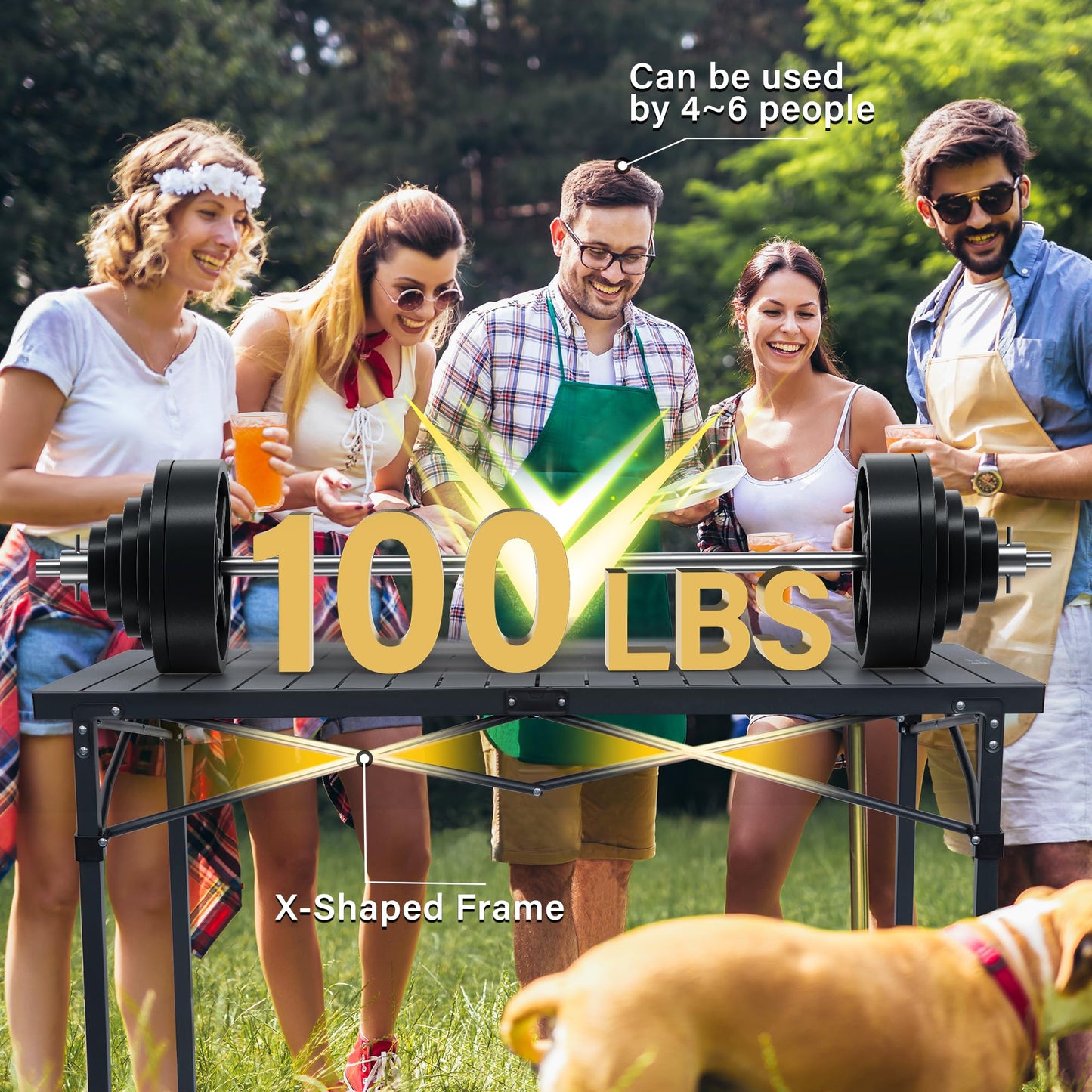 OUTSIDER Folding Camping Table with Aluminum Roll-up Tabletop Portable Lightweight Beach Table with Carry Bag for Outdoor Cooking, Picnic, BBQ, Travel, Backyard Style1