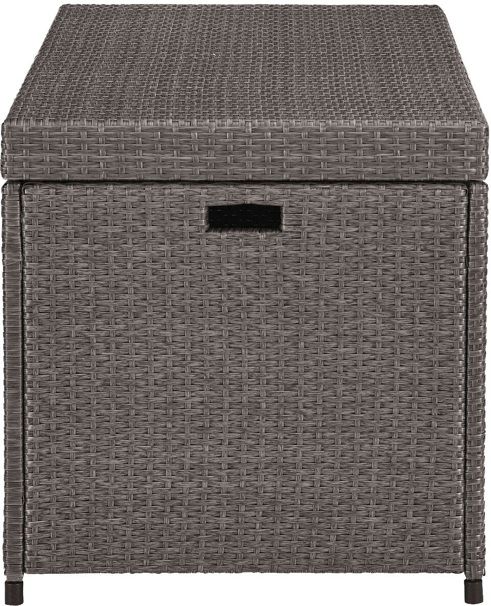 Crosley Furniture Palm Harbor Wicker Outdoor Storage Box for Patio Furniture Cushions and Pool Floats, Gray