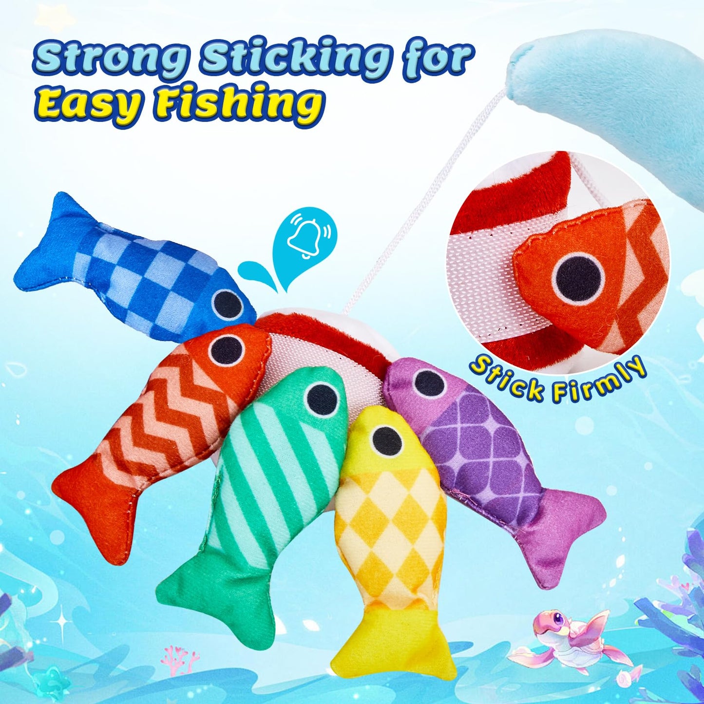 Gacoman Montessori Toys for 1 Year Old Boy Girl Birthday Gift- Cloth Fishing Game for Toddler1-3 with Stacking Cups Number Color Counting, Learning Educational Toys Baby Toys 12-18 Months