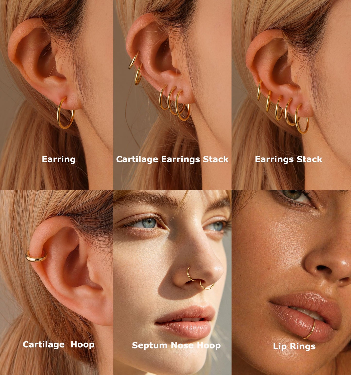 PLOMFOV Clip On Hoop Earrings for Women Small Silver Plated Clip On Earrings Women Fake Hoop Earrings Non Pierced Earrings 14mm-18mm